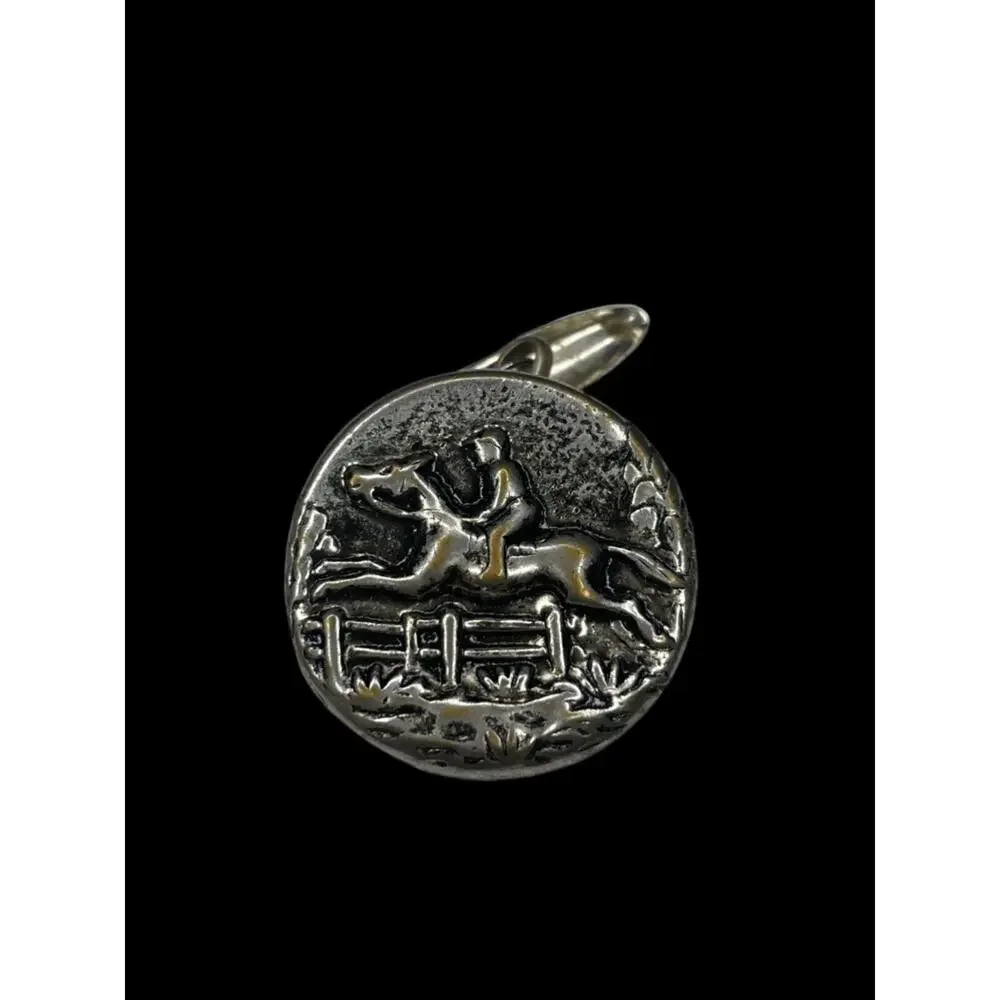 Equestrian Cross Country Horse Racing Vintage Men Silver Tone Fashion Cufflinks